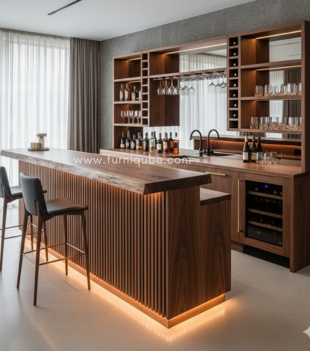 Warm wood bar Unit