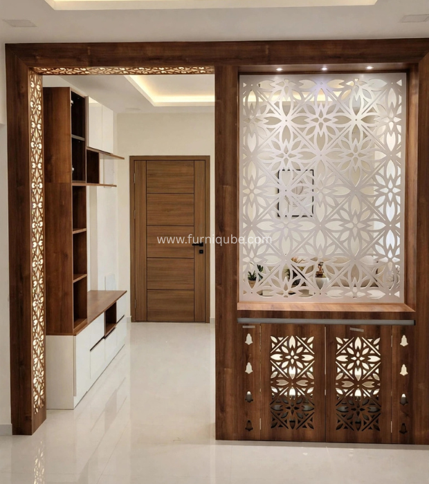 Floral Lattice Entryway Screen
