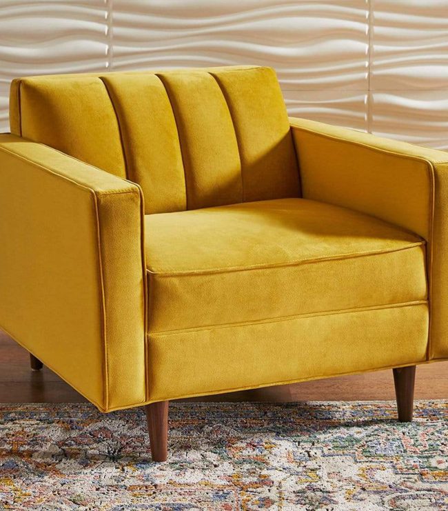 Delphine Cane Velvet Accent Chair - Image 4