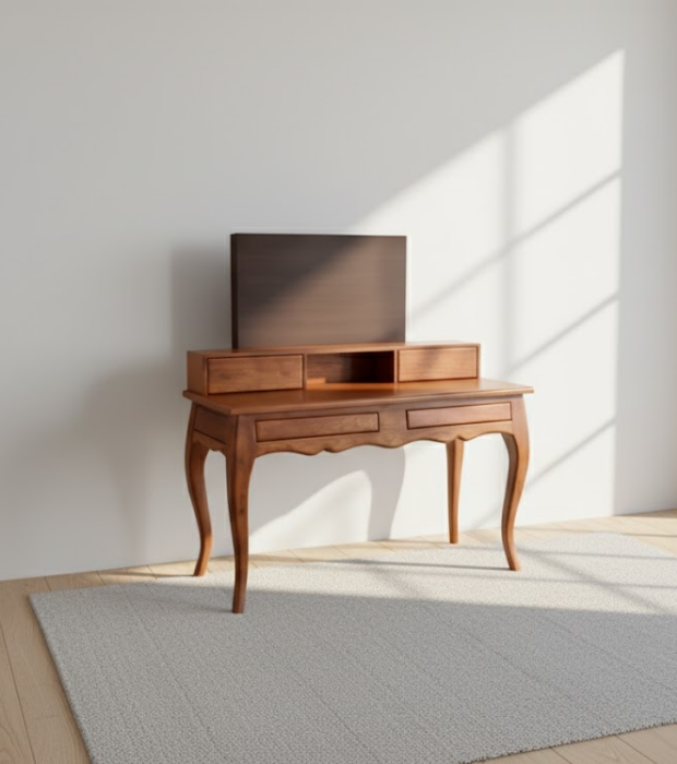 Curved-Leg Console Table