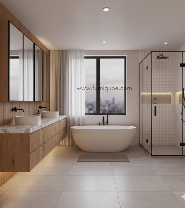 Serene Curve Bath scape