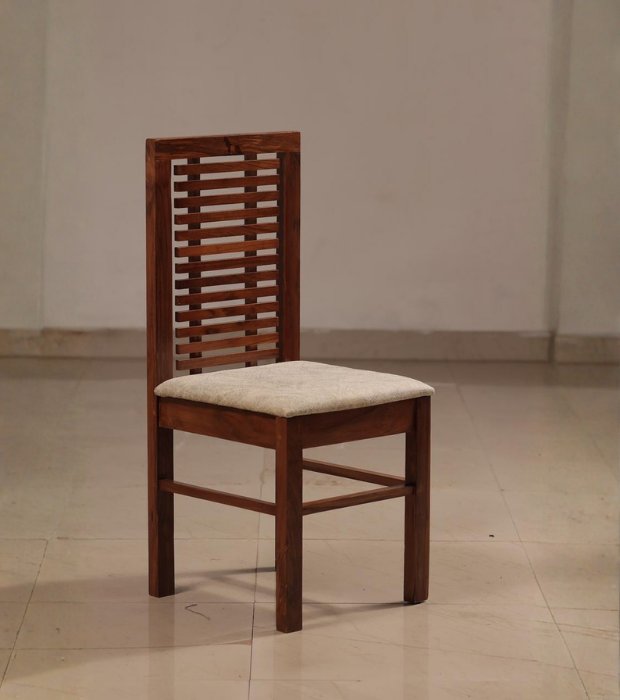 Straight-Back Timber Chair