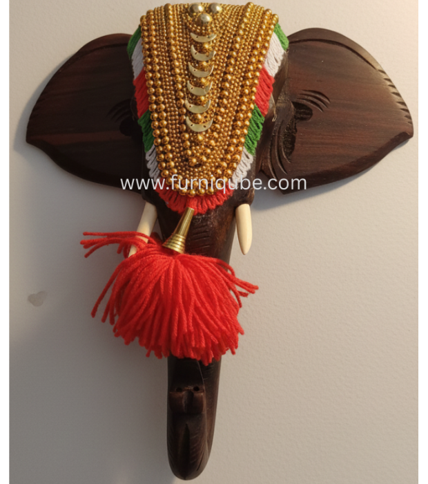 Kerala Elephant Head Wood Carving